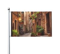 Bandiere da 3 x 1,5 m a doppia faccia bandiera da cortile esterno/interno bandiera brezza strada italiana benvenuto banner per giardino casa vacanza decorazione casa bandiera giardino
