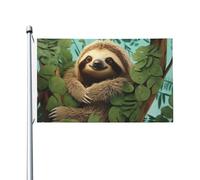 Bandiere da 3 x 1,5 m a doppia faccia bandiera da cortile esterno/interno Brezza bandiera abbraccio albero bradipo benvenuto banner per giardino casa vacanza decorazione casa bandiera giardino