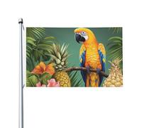 Bandiere da 3 x 1,5 m a doppia faccia bandiera da cortile esterno/interno Brezza bandiera estiva pappagallo ananas uccello benvenuto banner per giardino casa vacanza decorazione casa bandiera giardino