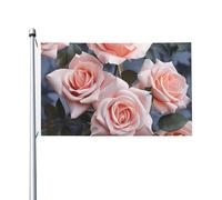 Bandiere da 3 x 1,5 m bandiera da cortile a doppia faccia per esterni/interni Brezza bandiera rosa fiori di rosa benvenuto banner da cortile per giardino casa vacanza decorazione casa bandiera