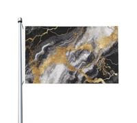 Bandiere da 3 x 5 Ft bandiera da cortile a doppia faccia bandiera esterno/interna bandiera brezza nera bianca lamina d'oro marmo banner per giardino casa vacanza decorazione giardino bandiera