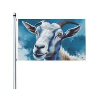 Bandiere da 3 x 5 Ft bandiera da cortile a doppia faccia Banner esterno/interno Brezza bandiera blu stampa capra benvenuto banner per giardino casa vacanza decorazione casa bandiera giardino