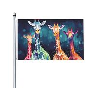 Bandiere da 3 x 5 Ft bandiera da cortile a doppia faccia Banner esterno/interno Brezza Bandiera colorata Giraffa Fan Amanti Benvenuto Yard Banner per Giardino Casa Vacanze Decorazione Casa Bandiera da