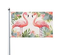 Bandiere da 3 x 5 Ft bandiera da cortile a doppia faccia Banner esterno/interno Brezza Bandiera fenicotteri e fiori Benvenuto Yard Banner per giardino Casa Vacanze Decorazione della casa Bandiera da