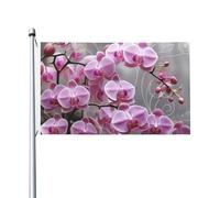 Bandiere da 3 x 5 Ft bandiera da cortile a doppia faccia Banner esterno/interno Brezza Bandiera Orchidea Fiore di benvenuto Banner da cortile per giardino Casa Vacanze Decorazione per la casa Bandiera