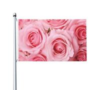 Bandiere da 3 x 5 Ft bandiera da cortile a doppia faccia banner esterno/interno Brezza bandiera rosa rose fresche banner da cortile di benvenuto per giardino casa vacanza decorazione casa bandiera