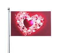 Bandiere da 3 x 5 Ft bandiera da cortile a doppia faccia banner esterno/interno Brezza bandiera San Valentino amore cuore benvenuto banner da cortile per giardino casa vacanza decorazione casa