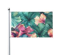 Bandiere da 3 x 5 Ft bandiera da cortile a doppia faccia Banner esterno/interno Brezza Bandiera tropicale floreale benvenuto Yard Banner per giardino Casa Vacanze Home Decor Bandiera da giardino