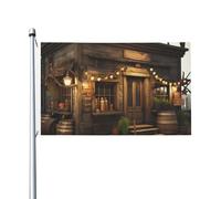 Bandiere da 3 x 5 m bandiera da cortile a doppia faccia bandiera esterno/interna Brezza bandiera rustica negozio di legno benvenuto banner per giardino casa vacanza decorazione casa bandiera giardino