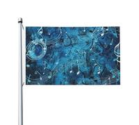 Bandiere da 3 x 5 m bandiera da cortile a doppia faccia bandiera per esterni/interni Brezza bandiera blu note musicali benvenuto banner da cortile per giardino casa vacanza decorazione casa bandiera