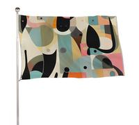 Bandiere da 50 x 80 cm Bandiera per esterni Bandiera da giardino Bandiere decorative di metà secolo arte moderna gatto benvenuto bandiere da cortile 200D in poliestere resistente bandiere grandi per