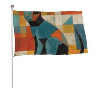 Bandiere da 50 x 80 cm Bandiera per esterni Bandiera da giardino Bandiere Decorazione Arte Moderna Gatto Benvenuto Yard Bandiere 200D Poliestere Resistente Bandiere Grandi per Cortile di Vacanza