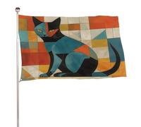 Bandiere da 50 x 80 cm Bandiera per esterni Bandiera da giardino Bandiere Decorazione Arte Moderna Gatto Benvenuto Yard Bandiere 200D Poliestere Resistente Bandiere Grandi per Cortile di Vacanza