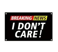 Bandiere da appendere per esterni, striscione umorismo e satiro, striscione decorativa per notizie attuali, bandiera vintage "I Don't Care" per casa, ufficio, soggiorno, giardino, terrazza