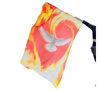 Bandiere da ballo, bandiere di danza di lode con disegni di e fuoco, per palcoscenico in chiffon per pratica concerti preghiera cristiana principiante eventi