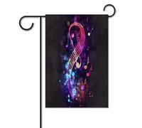 Bandiere da cortile, bandiere colorate con note musicali galassie, bandiere da giardino per esterni, bandiere da giardino per vacanze, simpatica bandiera da fattoria di campagna divertente