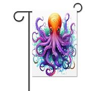 Bandiere da cortile, bandiere colorate con stampa di polpi, bandiere da giardino per esterni, bandiere da giardino per vacanze, simpatica bandiera da fattoria di campagna divertente