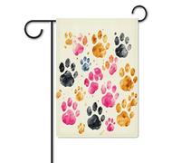Bandiere da cortile, bandiere colorate con stampa di zampe di cane, bandiere da giardino per esterni, bandiere da giardino per vacanze, simpatica bandiera da fattoria di campagna divertente