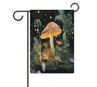Bandiere da cortile, bandiere festive con stampa di funghi farfalle, bandiere da giardino per esterni, bandiere da giardino per vacanze, simpatica bandiera da fattoria di campagna divertente