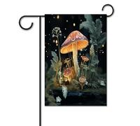 Bandiere da cortile, bandiere festive con stampa di funghi farfalle, bandiere da giardino per esterni, bandiere da giardino per vacanze, simpatica bandiera da fattoria di campagna divertente