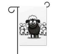 Bandiere da cortile, bandiere festive con stampa di pecore bianche e nere in stile cartone animato, bandiere da giardino per esterni, bandiere da giardino per vacanze, simpatica bandiera da fattoria