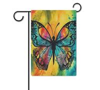 Bandiere da cortile, bandiere festive con stampa tie dye farfalla, bandiere da giardino per esterni, bandiere da giardino per vacanze, simpatica bandiera da fattoria di campagna divertente