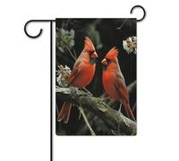 Bandiere da cortile, cardinali uccelli fauna selvatica stampa festiva, bandiere da giardino per esterni, bandiere da giardino per vacanze, simpatica bandiera da fattoria di campagna divertente