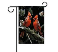 Bandiere da cortile, cardinali uccelli fauna selvatica stampa festiva, bandiere da giardino per esterni, bandiere da giardino per vacanze, simpatica bandiera da fattoria di campagna divertente