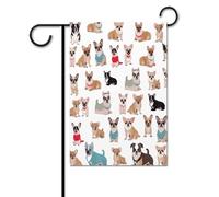 Bandiere da cortile, carino chihuahua carlino stampa bandiere festive, bandiere da giardino per esterni, bandiere da giardino per vacanze, simpatica bandiera fattoria di campagna divertente