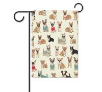 Bandiere da cortile, carino chihuahua carlino stampa bandiere festive, bandiere da giardino per esterni, bandiere da giardino per vacanze, simpatica bandiera fattoria di campagna divertente