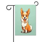 Bandiere da cortile, Corgi carino cane stampa bandiere festive, bandiere da giardino per esterni, bandiere da giardino per vacanze, simpatica bandiera fattoria di campagna divertente
