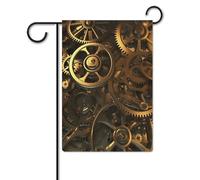 Bandiere da cortile, fantastiche bandiere Steampunk con ingranaggi festivi, bandiere da giardino per esterni, bandiere da giardino per vacanze, simpatica bandiera da fattoria di campagna divertente