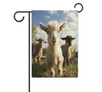 Bandiere da cortile, graziose bandiere festive con stampa di capra, bandiere da giardino per esterni, bandiere da giardino per vacanze, simpatica bandiera da fattoria di campagna divertente
