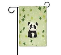 Bandiere da cortile, graziose bandiere festive con stampa di panda e stelle, bandiere da giardino per esterni, bandiere da giardino per vacanze, simpatica bandiera da fattoria di campagna divertente