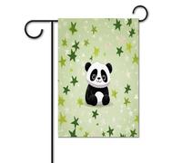 Bandiere da cortile, graziose bandiere festive con stampa di panda e stelle, bandiere da giardino per esterni, bandiere da giardino per vacanze, simpatica bandiera da fattoria di campagna divertente