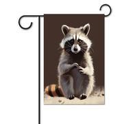 Bandiere da cortile, graziose bandiere festive con stampa procione, bandiere da giardino per esterni, bandiere da giardino per vacanze, simpatica bandiera da fattoria di campagna divertente