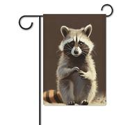 Bandiere da cortile, graziose bandiere festive con stampa procione, bandiere da giardino per esterni, bandiere da giardino per vacanze, simpatica bandiera da fattoria di campagna divertente