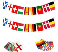 Bandiere da donna EURO 2025 - Bandiere della Coppa Europa 2025 - Include 16 squadre per giardino, bar, ristorante, decorazione per feste (EURO 2025-2 pezzi)