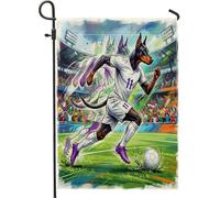 Bandiere da giardino 2026 con cane doberman, 30,5 x 45,7 cm, double face, per esterni, per giocare al giorno del cucciolo, bandierine verticali standard per la casa, bandiere sportive per cortile
