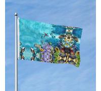 Bandiere da giardino 3 x 5 per esterni, bandiera a doppia faccia con coralli e pesci tropicali per camera da letto all'interno, bandiere leggere da cortile e bandiere per barche per decorazioni