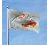 Bandiere da giardino 3 x 5 per esterni, bandiera a doppia faccia con pesci koi, per camera da letto all'interno, bandiere leggere da cortile e bandiere per barche per decorazioni esterne con occhielli