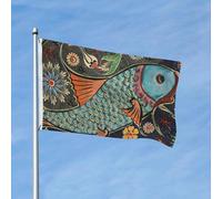 Bandiere da giardino 3 x 5 per esterni, bandiera a doppia faccia con pesci ricchi per camera da letto all'interno, bandiere leggere da cortile e bandiere per barche per decorazioni esterne con