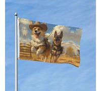 Bandiere da giardino 3 x 5 per esterni, bandiera a doppia faccia per la fattoria Corgi Pastore Tedesco per camera da letto all'interno, bandiere leggere da cortile e bandiere per barche per