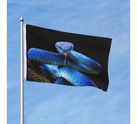 Bandiere da giardino 3 x 5 per esterni, bandiera blu vipera serpente doppia faccia per camera da letto interna, bandiere leggere da cortile e bandiere per barche per decorazioni esterne con occhielli