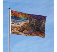 Bandiere da giardino 3 x 5 per esterni, bandiera colorata a doppia faccia con foglia d'acero tartaruga da spiaggia per camera da letto all'interno, bandiere leggere da cortile e bandiere per barche