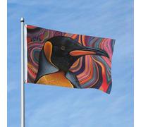 Bandiere da giardino 3 x 5 per esterni, motivo astratto pinguino, bandiera su entrambi i lati per camera da letto all'interno, bandiere leggere da cortile e bandiere per barche per decorazioni esterne