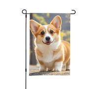 Bandiere da giardino 30 × 45 CM bandiere di benvenuto verticali carino corgi cane Flas doppia faccia giardino cortile bandiera banner decorativi esterni per tutte le stagioni Holiday Yard Fattoria