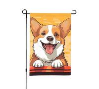 Bandiere da giardino 30 × 45 CM bandiere di benvenuto verticali carino corgi cane Flas doppia faccia giardino cortile bandiera banner decorativi esterni per tutte le stagioni Holiday Yard Fattoria