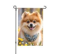 Bandiere da giardino 30 × 45 CM bandiere di benvenuto verticali carino pomerania Flas doppia faccia giardino cortile bandiera banner decorativi esterni per tutte le stagioni Holiday Yard Fattoria