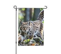Bandiere da giardino 30 × 45 CM bandiere di benvenuto verticali Wild bobcat Flas Double Sided Garden Yard Flag Outdoor Decorative Banner per tutte le stagioni Holiday Yard Fattoria